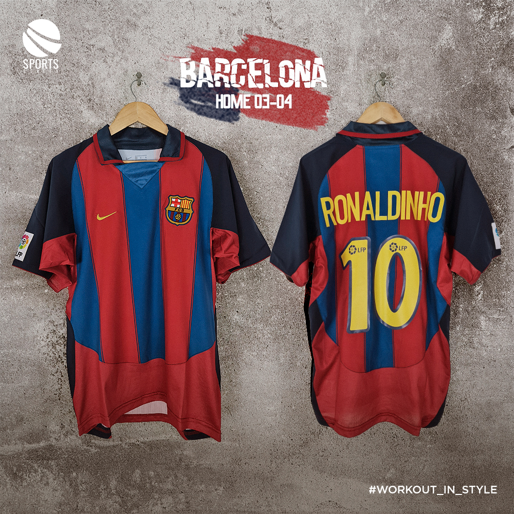 Barcelona Home Ronaldinho Classic Jersey 03-04